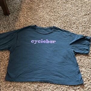 Cyclebar Blue Cropped T-Shirt